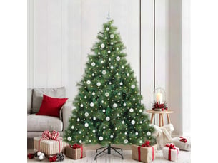 Sapin de noël artificiel, arbre de noël avec 300 led vert 210 cm pe et pvc shl4822