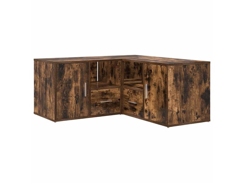  Armoire d'angle, armoire de rangement chêne fumé 160x40x45 cm bois d'ingénierie  - Conforama E