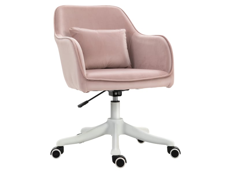  Fauteuil bureau massage, direction, 360°, velours, rose.  - Conforama A