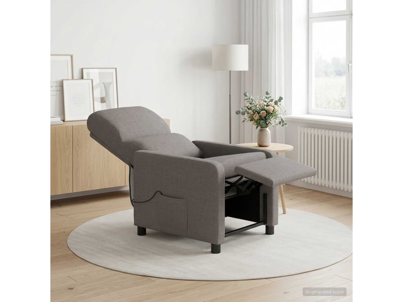 Vidaxl fauteuil de massage inclinable taupe polyester - Conforama B