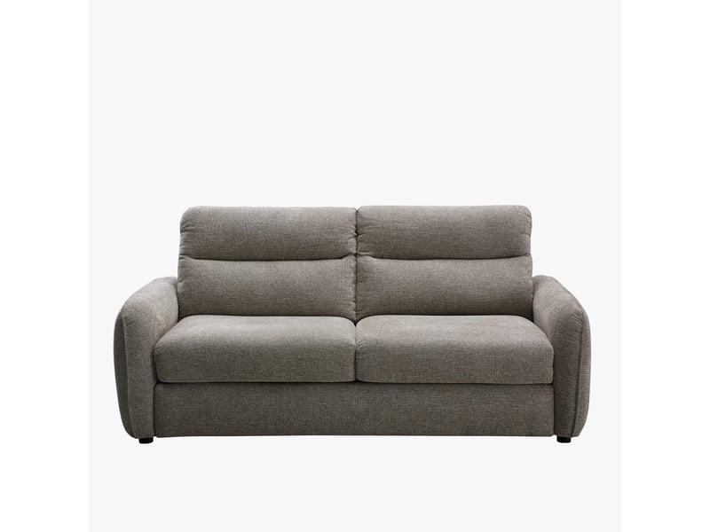  Canapé 3 places convertible matelas 12 cm en tissu taupe  - Conforama A
