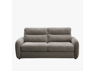 Canapé 3 places convertible matelas 12 cm en tissu taupe
