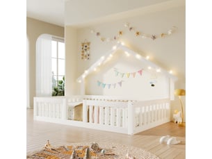 Lit cabane 90x200 cm <strong>OOIILLEE</strong> <strong></strong> coloris blanc