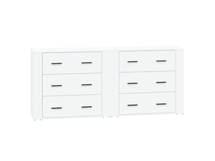 Buffets 2 pcs - bahut - meuble de rangement blanc bois d'ingénierie