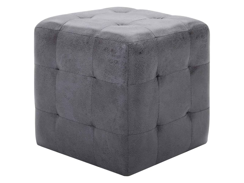  Lot de 2 tables de chevet - cabinet de chevet - table de nuit gris 30x30x30 cm similicuir daim  - Conforama A