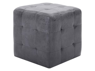 Lot de 2 tables de chevet - cabinet de chevet - table de nuit gris 30x30x30 cm similicuir daim