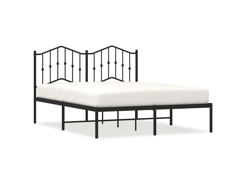  Lit double- lit adulte -  cadre de lit métal sans matelas avec tête de lit noir 140x190cm  - Conforama A
