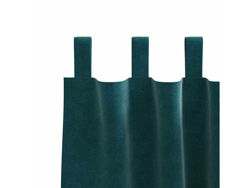  Lot de 2 rideaux, rideaux de fenêtre vert foncé 140 x 175 cm velours cf44124  - Conforama E