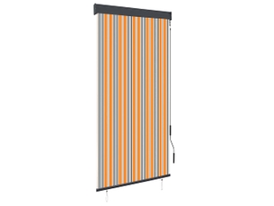 Store enrouleur, store roulant d'extérieur 100x250 cm jaune et bleu cf47291