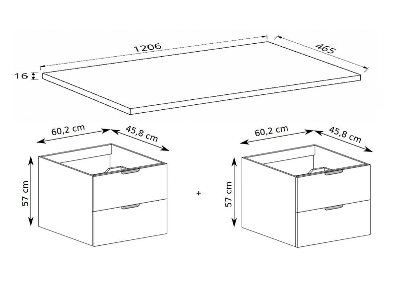  Meuble sous vasque suspendu avec plan 4t novo l.120 cm cachemire mat  - Conforama C