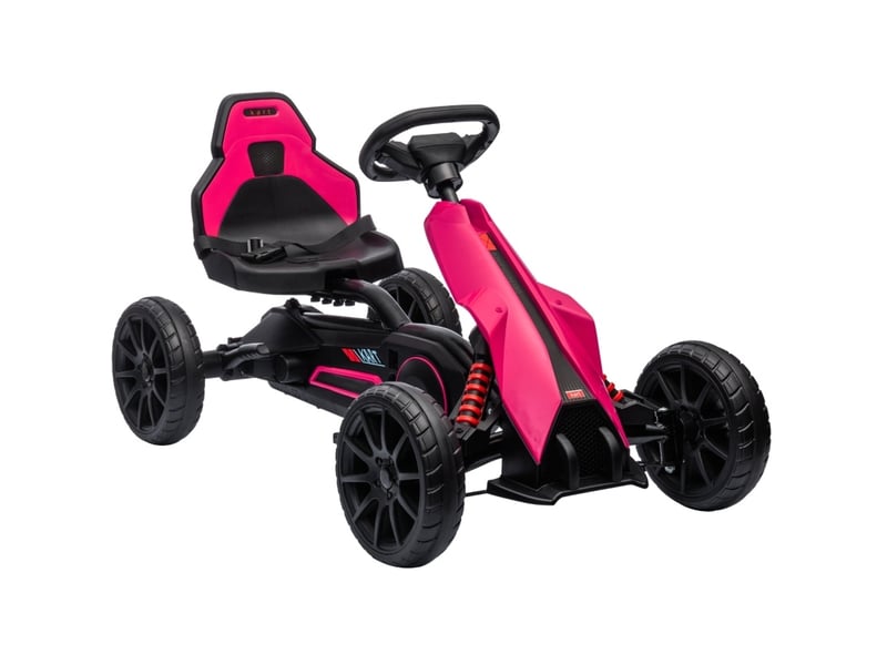  Kart à pédales 100x58x58,5 cm siège réglable rose  - Conforama A