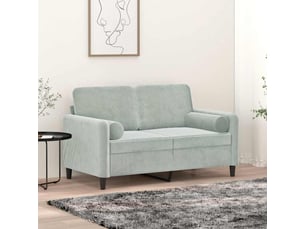 Lot de 2 coussins décoratifs gris clair ø15x50 cm velours cf60866