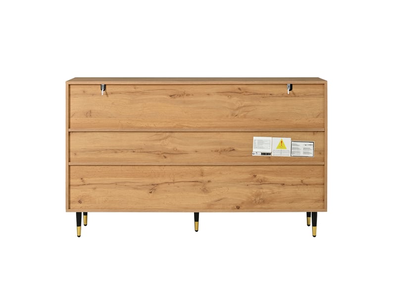  Buffet 140x40x84,5 cm, meuble entrée salon avec 2 tiroirs, 2 portes latérales et étagère  - Conforama A