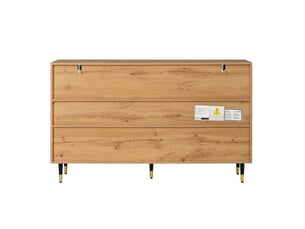 Buffet 140x40x84,5 cm, meuble entrée salon avec 2 tiroirs, 2 portes latérales et étagère