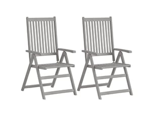 Lot de 4 chaises inclinables de jardin | chaise d'extérieur et coussins bois acacia