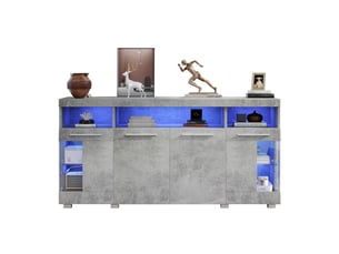 Buffet 4 porte(s) OKWISH - 140 cm coloris gris
