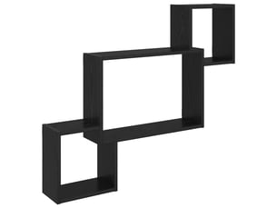 Étagère flottante, étagère suspendue montage mural chêne noir 91,5 x 15 x 76 cm cf42519