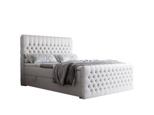 Lit coffre 200x200 cm <strong>IDOHOME</strong>  <strong>ALBA PLUS</strong> coloris blanc