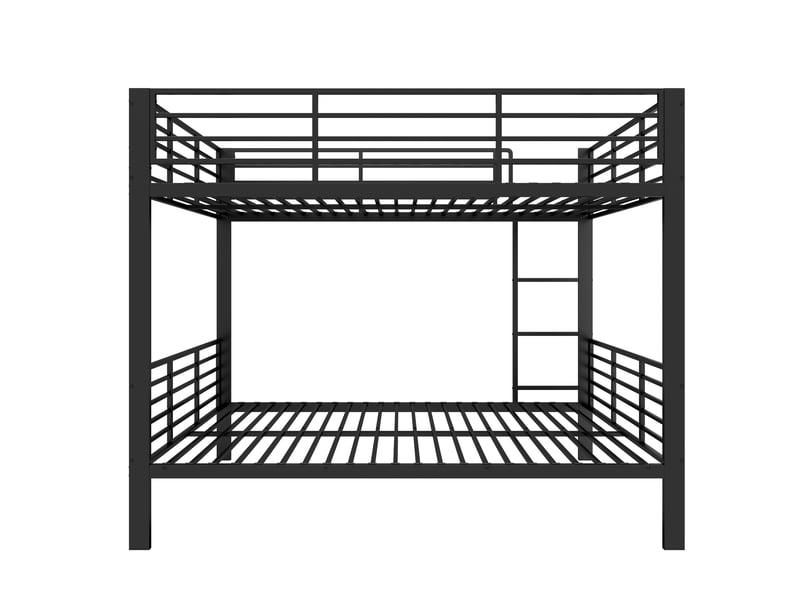  Lit superposé en métal noir, dimensions 140 × 200 cm, charge maximale 400 kg, structure robuste pour chambre adulte  - Conforama E