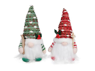 Traîneau gnome de noel lot de 2 deco noël gnome peluche avec la lumière