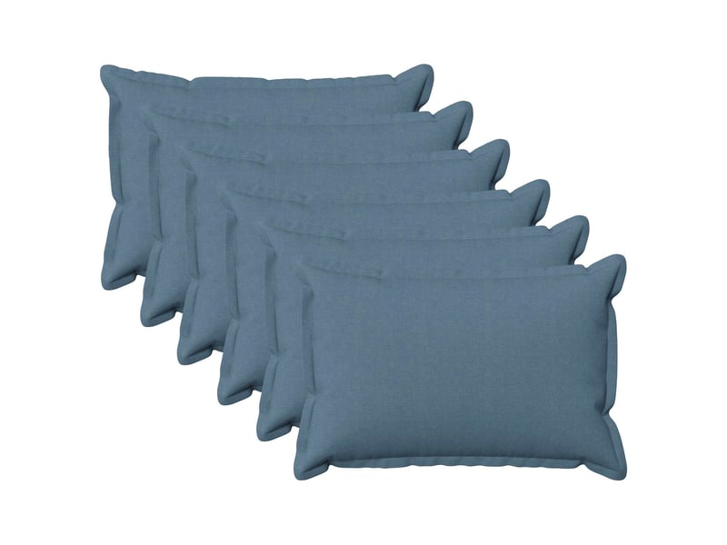  Lot de 6 coussins, coussins décoratifs houten bleu denim lin synthétique cf56544  - Conforama B
