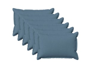 Lot de 6 coussins, coussins décoratifs houten bleu denim lin synthétique cf56544