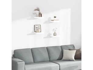 Lot de 4 étagères flottantes, étagères murales blanc brillant 23x23,5x3,8cm mdf cf42270