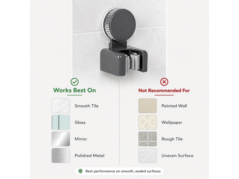  Support rotatif à ventouse pour balais et serpillères – rangement mural sans perçage pour cuisine, salle de bain et buanderie (gris CSLJY-LIEN0002550CSLJY - Conforama E