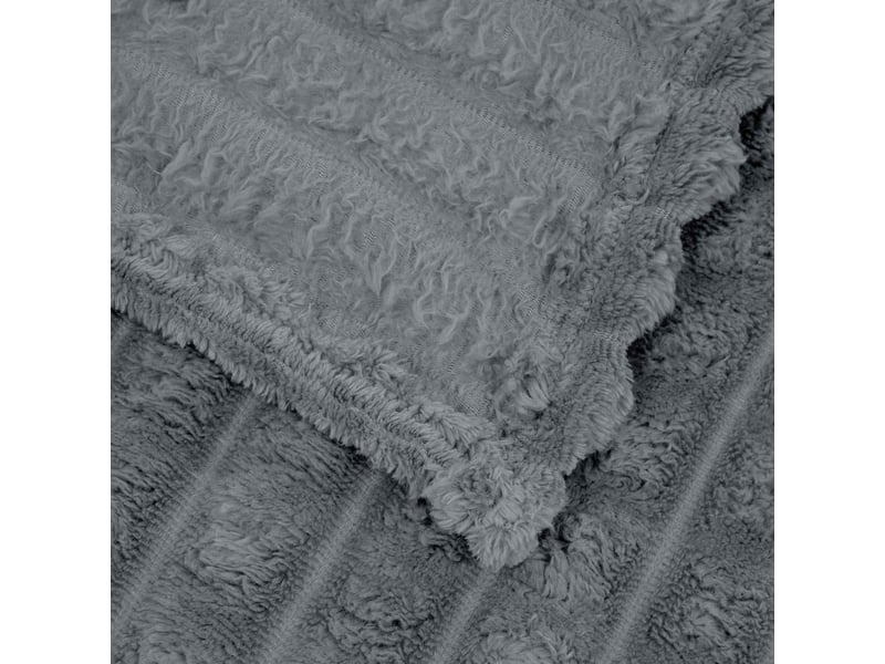  Couverture jetée de canapé gris foncé 150x130 cm 0.51 kg toison  - Conforama E
