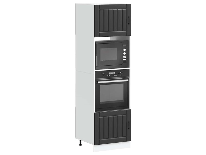 Meuble de rangement, armoires de four lucca bois d'ingénierie noir - Conforama B
