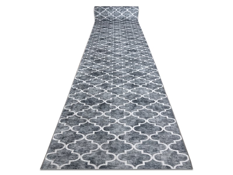 Tapis de couloir antidérapant lotus clover 60922 trèfle, mélange gris lavable 100 cm 100x120 cm - Conforama A
