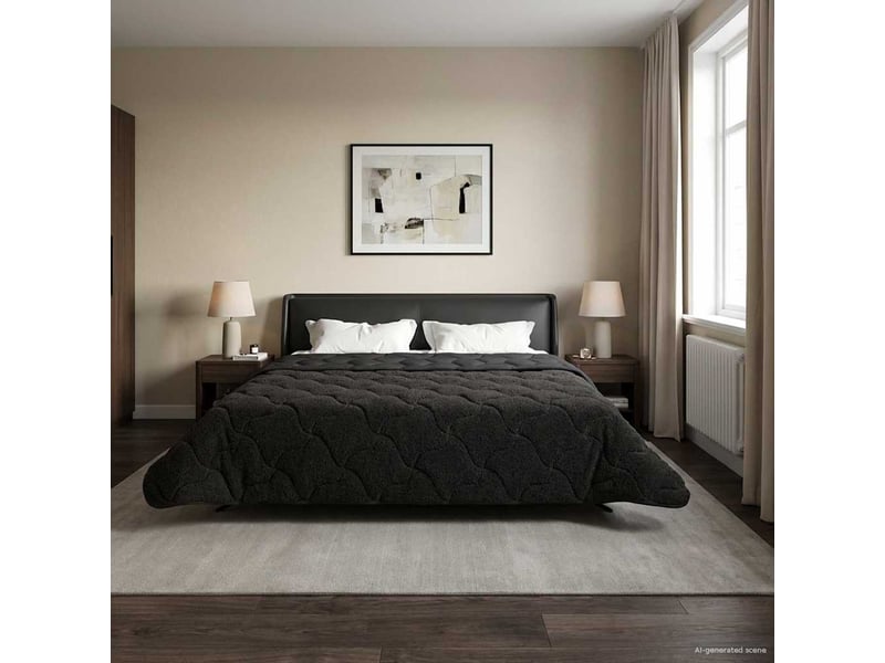  Duvet d'hiver - couette 200 x 220 cm hiver - couette anthracite respirant  - Conforama D