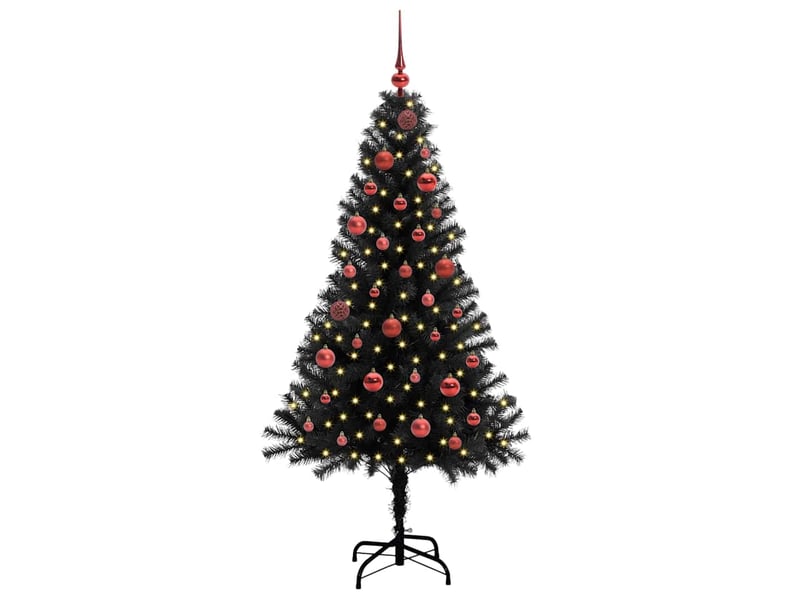  Sapin de noël, arbre de noël noir 150 cm pvc shl9015  - Conforama C
