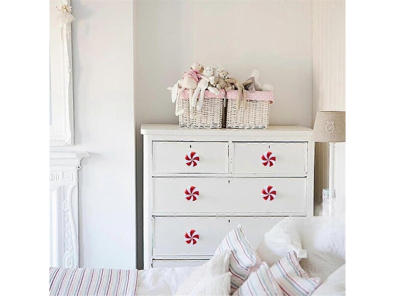 Lot de 10 caches de poignées en forme de bonbon rouge et blanc, décoration de noël pour les portes - Conforama E