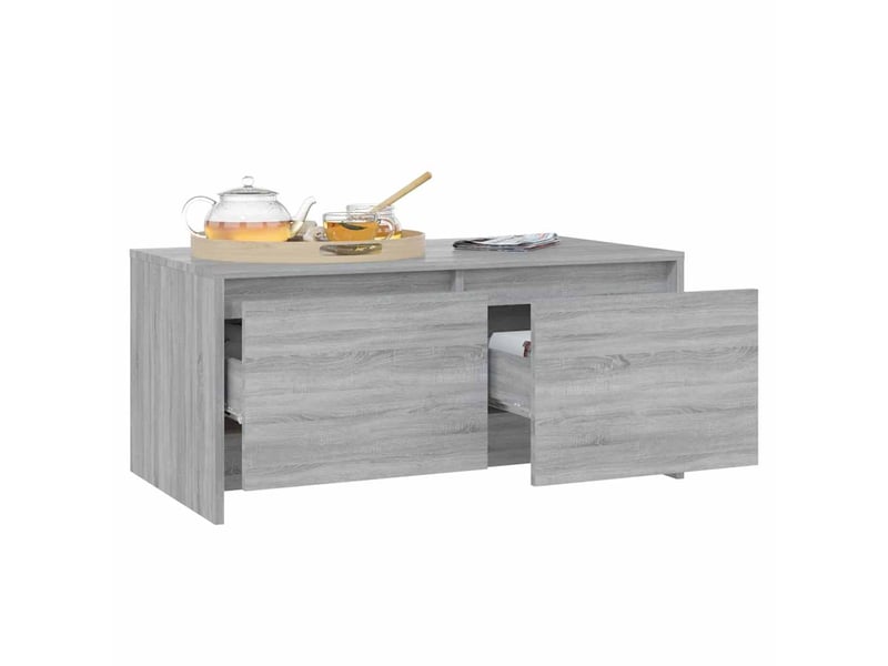  Table basse rectangulaire | table de salon sonoma gris 90x50x41,5 cm bois d'ingénierie  - Conforama D