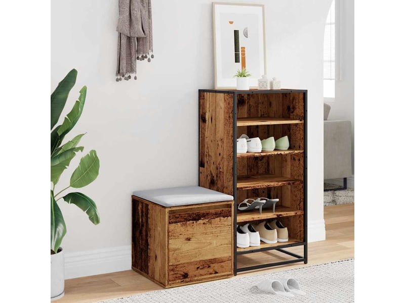  Boîte de rangement bureau vieux bois 40,5x40x40 cm bois d'ingénierie  - Conforama C