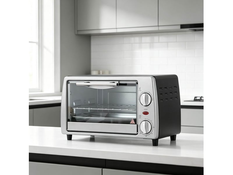  Mini-four de table 10 l avec thermostat réglable et minuterie, argenté  - Conforama E