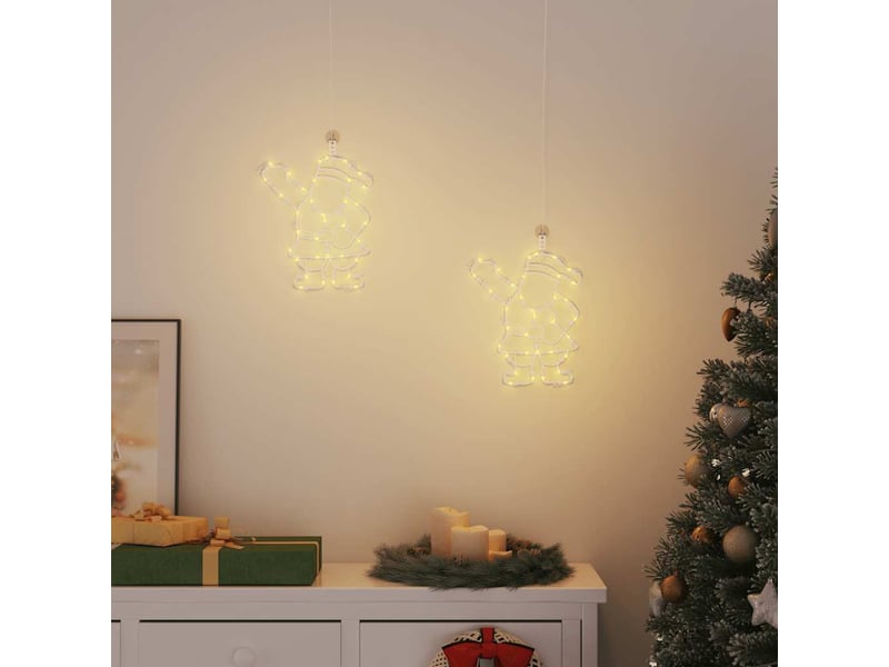  Lumières de noël silhouette du père noël 2 pcs 35 led  - Conforama C