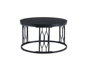 Table basse rond(e) coloris noir ULQENI  - 70 cmx70 cm
