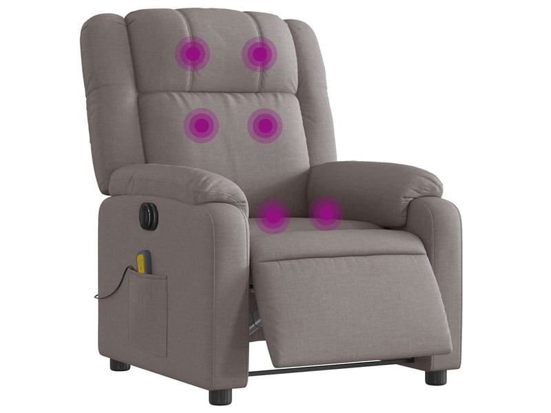 Fauteuil de massage - fauteuil relax inclinable électrique taupe tissu - Conforama C