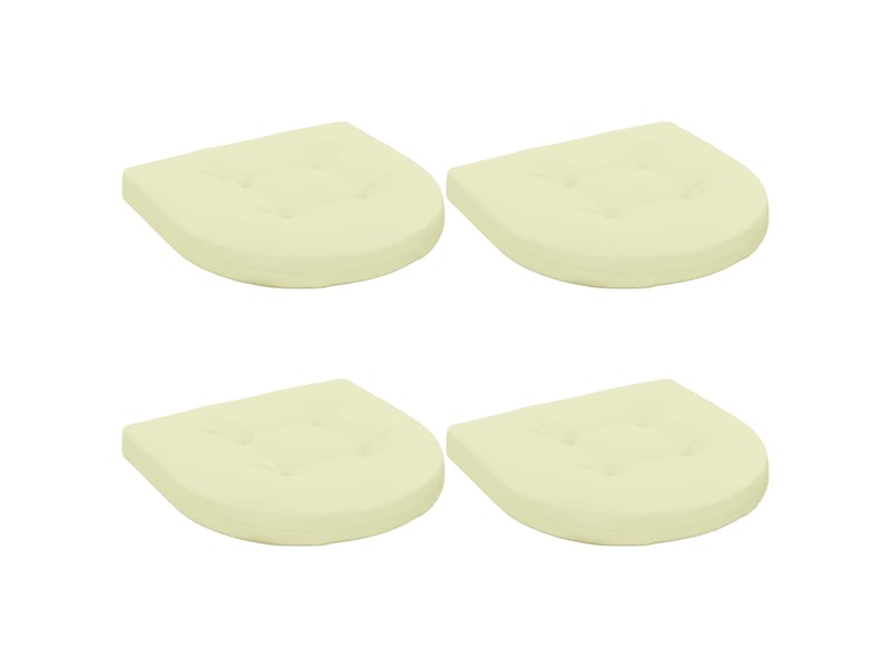  Lot de 4 coussins de siège, coussins d'assise 100 % polyester crème cf60065  - Conforama A