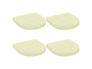 Lot de 4 coussins de siège, coussins d'assise 100 % polyester crème cf60065