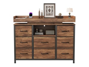 Commode 8 tiroir(s) FERRARINI coloris naturel largeur 30 cm