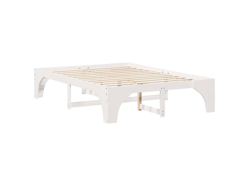  Lit double- lit adulte -  cadre de lit blanc 140 x 200 cm pin massif  - Conforama C
