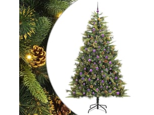 Sapin de noël artificiel, arbre de noël avec branches pliables et cônes 240 cm shl8257
