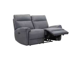Canapé relax motorisé 2pl en tissu microfibre gris anthracite – connor