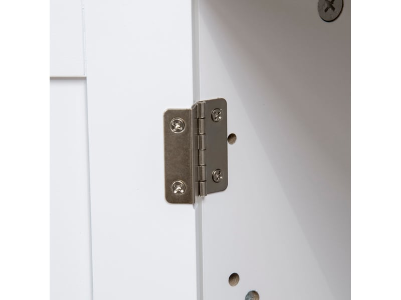  Meuble litière avec rangement 86x48x52 cm – blanc – entrée discrète, cloison réglable et double porte  - Conforama E