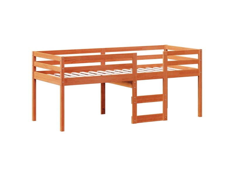  Lit simple- lit adulte -  lit haut sans matelas  marron 90x190 cm bois de pin massif  - Conforama D