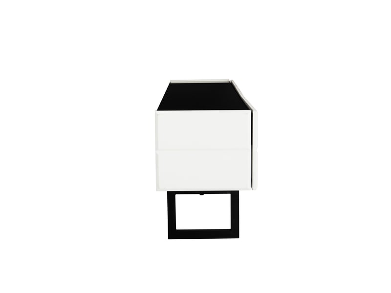  Ensemble meuble tv et table basse noir et blanc, meubles de rangement modernes pour salon  - Conforama E