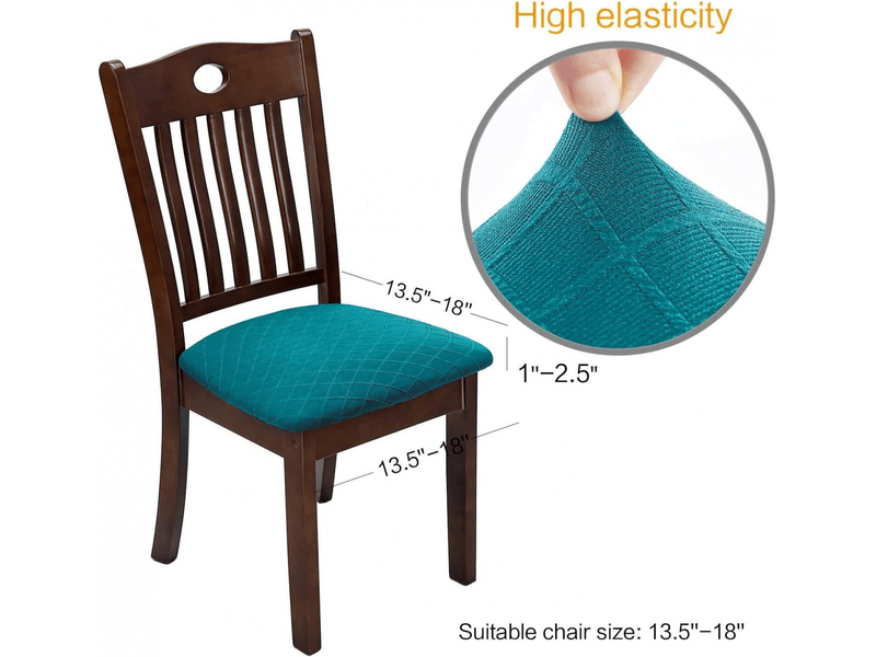  Housses de chaises élastiques en jacquard, housses de chaises à motif gaufré, housses de chaises de salle à manger bleu œuf de canard, 6 pièces par XLH-ZLS-009389MF - Conforama E